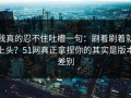 我真的忍不住吐槽一句：刷着刷着就上头？51网真正拿捏你的其实是版本差别