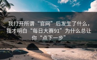 我打开所谓“官网”后发生了什么，我才明白“每日大赛91”为什么总让你“点下一步”