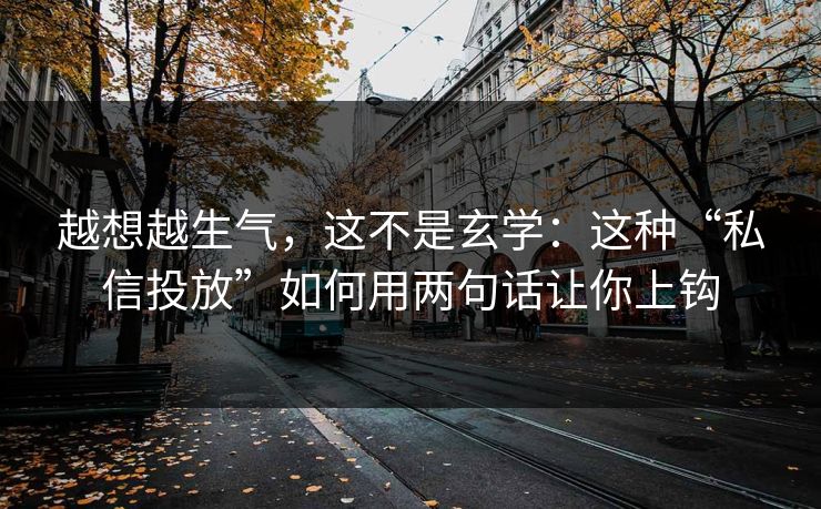 越想越生气，这不是玄学：这种“私信投放”如何用两句话让你上钩
