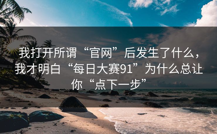 我打开所谓“官网”后发生了什么，我才明白“每日大赛91”为什么总让你“点下一步”