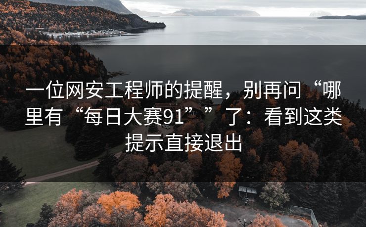 一位网安工程师的提醒，别再问“哪里有“每日大赛91””了：看到这类提示直接退出