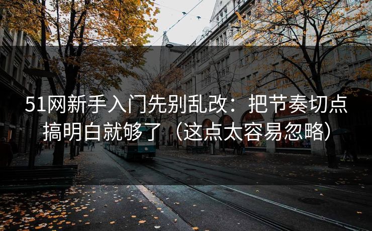 51网新手入门先别乱改：把节奏切点搞明白就够了（这点太容易忽略）